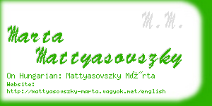 marta mattyasovszky business card